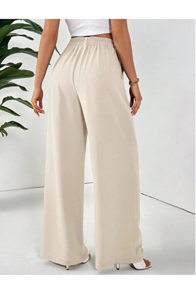 Urban Look Kadın Yüksek Bel Bol Paça Pantolon Rahat Kesim Günlük Palazzo Pant...