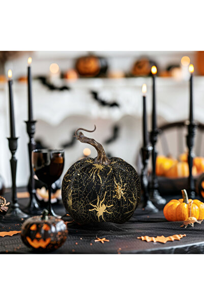 Alista Home Pumpkin Halloween decor - 11 cm - black with spider
