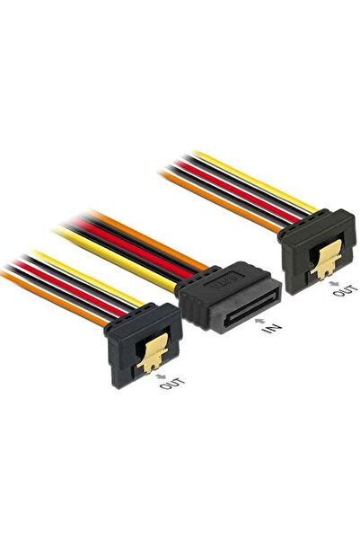 DELOCK Καλώδιο SATA 15 ακίδων - SATA 15 ακίδων 0,15μ Πολύχρωμο (60145)