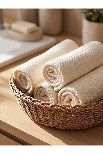 LC Waikiki Alita City Farkıyla Lcw Home Ecru Curly Straight 30X30 cm Hand Towel