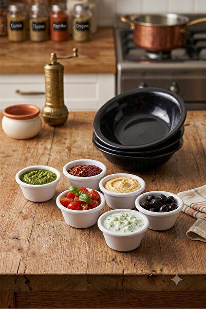 BİODATA 12 Unbreakable Melamine Small Round Sauce Bowls 5 cm