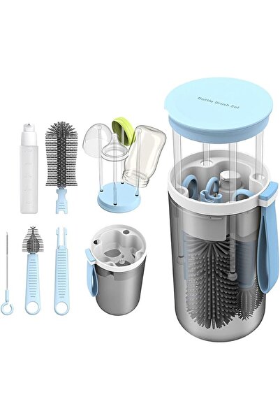 HASTHIP ® 6 in 1 Baby Bottle Brush Set with Storage Case,Silicone Bottle Brus...