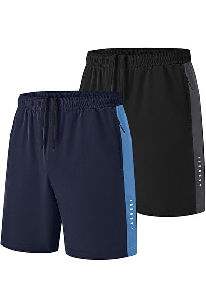 GENERAL Mens Workout Shorts Dry Fit Gym Athletic Sport Shorts for Men Zip Poc...