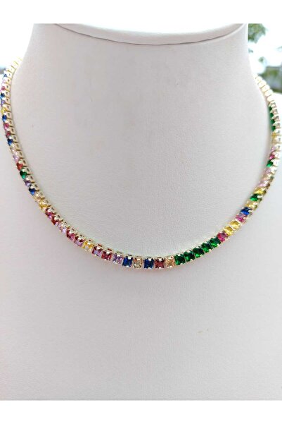 NN Lant "Tennis Multicolore" placat cu aur de 14k