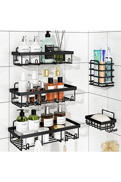 Telfun 5 Pack Shower Caddy Organizer Rack Shelf for Inside Shower, Adhesive B...