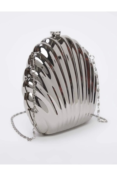 selma demir İstiridye Model Gümüş Kadın Zincirli Özel Gün Düğün Nişan Clutch ...