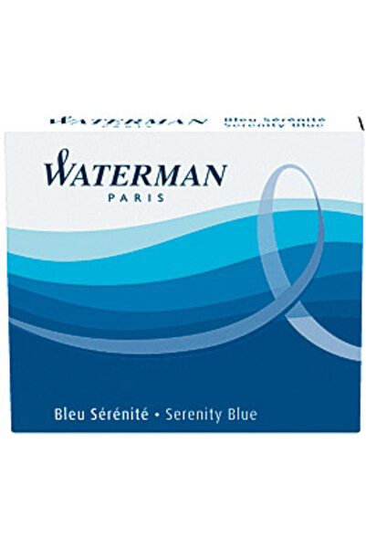 Waterman Mini Ink Cartridges Serenity Blue Washable, Set of 6, Waterman, S011...