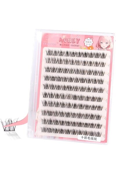 Hepiide Self-Adhesive Lash Clusters: 100 Pre-Glued Wispy Curl Lashes - Natura...