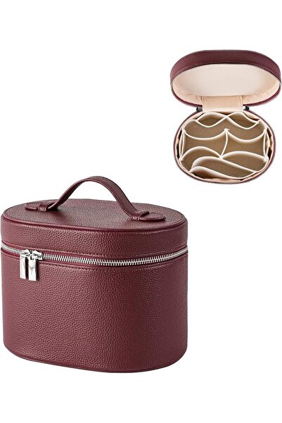 RSRSLEII Aesthetic Makeup Bag, Travel Makeup Vanity Case with Divider and Han...
