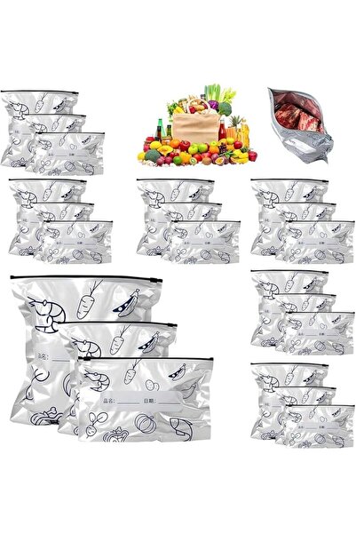 Yelajoy 30 Pack 3 Sizes Reusable Aluminum Foil Food Storage Bags, Ziplock Air...