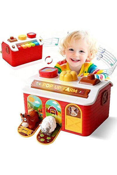 Soofam Pop up Farm Animal Toys with Music & Light & Piano, Interactive Montes...