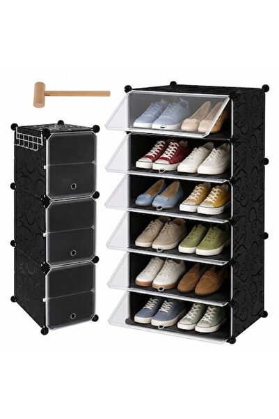 Ruhhy Pantofar modular, 6 niveluri, capacitate 12 perechi, cuier, 44 × 31,5 ×...