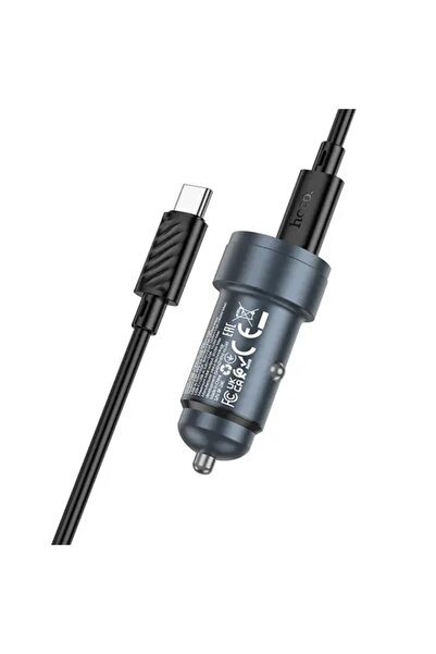 hoco. Încărcător auto USB-A și USB-C + cablu USB-C la USB-C, QC3.0 PD, 30W, H...