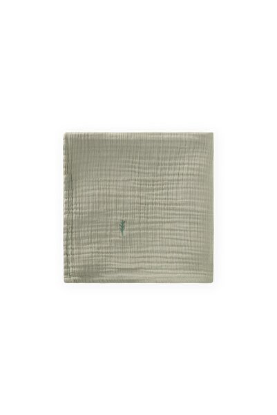 Cigit Embroidered Muslin Blanket 90X100 cm Green