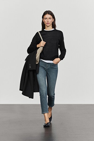 Massimo Dutti %100 yün bisiklet yaka triko kazak