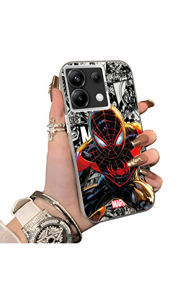 Hontinga Redmi Note 13 Pro 5G Uyumlu Spiderman Desenli Silikon Kenar Sert Ark...