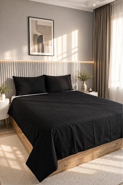 Çeyiz Diyarı Daily Cheap 3 Piece Double Duvet Cover Set 200X220 Black