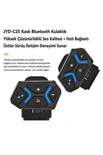 qasul C25 Kask Bluetooth Kulaklık – Güçlü Ses, Hızlı Bağlantı, 20 Saat Kullanım