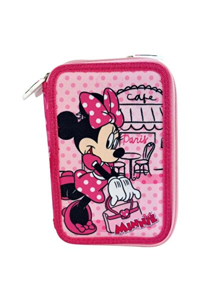 Minnie Mouse Penar cu 3 compartimente, echipat, 42 piese, rosu, Happy,