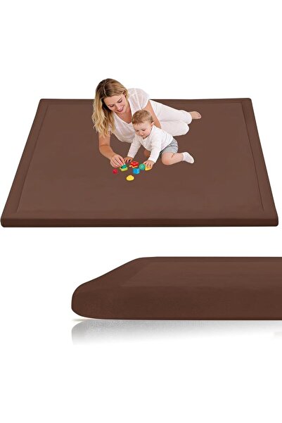 GENERAL 3CM Thick Coral Velvet Baby Play Mat 80 x 150 cm Brown Baby Crawling ...