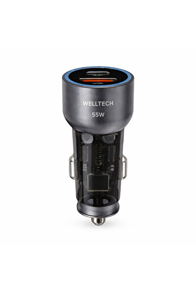 WELLTECHINTERNATIONAL WELLTECH CC-W018 Super Fast Car Charger USB-C PD Dual P...