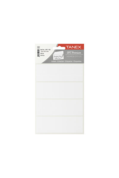 Tanex Self-Adhesive Labels, 100 X 35.5 Mm, 10 Pcs/Set, Tanex, White