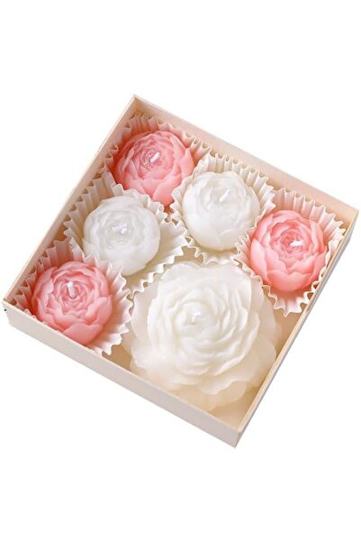 TERRIFI Flower Candles 6 Pack, Rose Peony Scented Candle, Handmade Floral Soy...