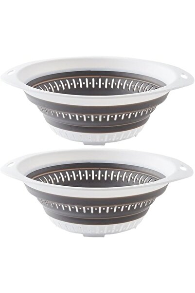 Tazweeq 2 Pcs Collapsible Silicone Colander and Strainer, Heat Resistant 230°...