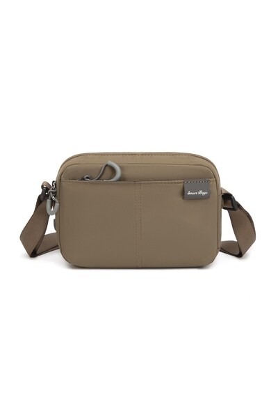 SMART BAGS Coffee Light Fabric Multi-Pocket Small Size Daily Women's Crossbod...
