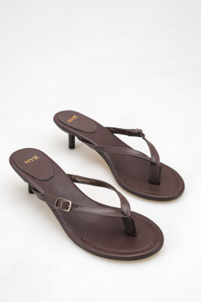 meyra'nın ayakkabıları Women's Flip-Flop Detailed Buckle Heeled Sandals Bitte...