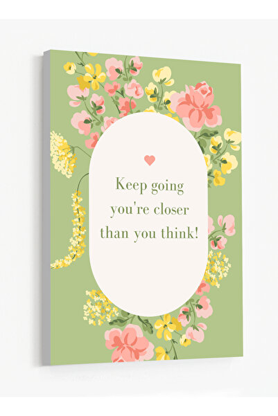 LOWHA Canvas Wall Art on Wood Frame Featuring Motivational Phrase Keep going ...