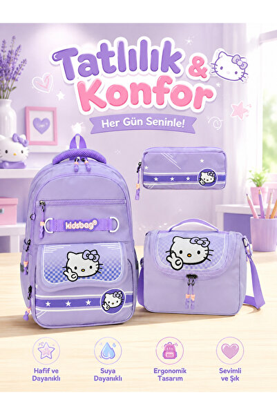 Shopiolog Girl's Primary School Orthopedic 3-Piece Set Pen Holder Lunch Bag 3...