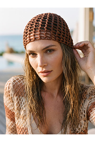 Luminos Butik Sparse Sequin Mesh Brown Hairnet Hsr2164