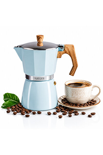 HAEGER Cafetieră Moka MOKA POT 6, Capacitate 6 cești, Corp din aluminiu, Comp...