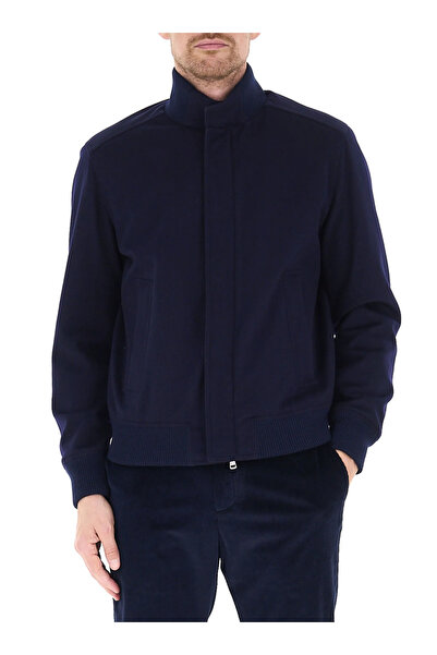 PAUL&SHARK Men's Regular Fit Stand Collar Long Sleeve Navy Blue Jacket