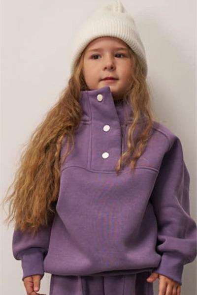 OhlalaKoala High Collar Snap Fastener Sweatshirt