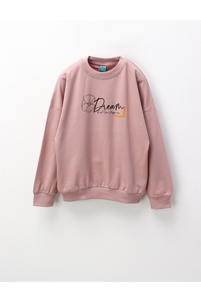 MiniKids Bluza Dream, gaseste-ti fericirea, roz pal