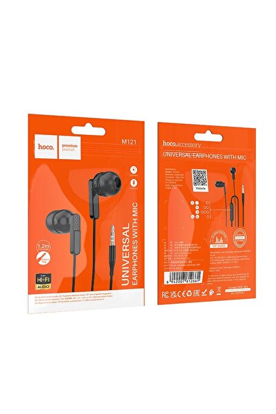 hoco. Căști cu fir Jack 3.5 mm, M121, negre
