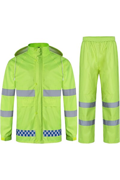 OtherMax Costum de ploaie pentru bărbați impermeabil rezistent la vânt verde ...