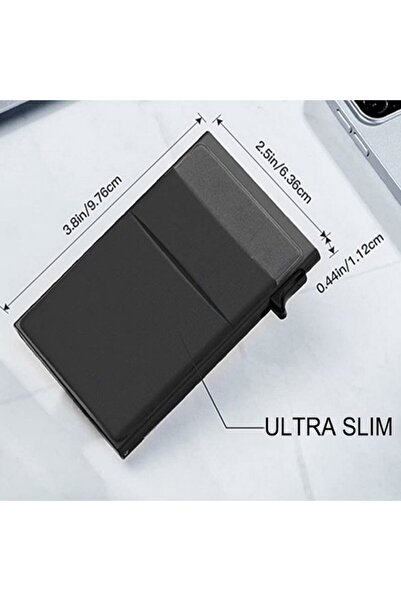 STARSTAR Ultra-thin aluminum card holder grey RFID elastic minimalist.