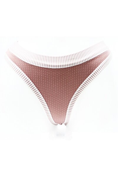 HUNEX UNDERWEAR Γυναικείο βαμβακερό στρινγκ πουά σε χρώμα σομόν 1751SOM, Μέγε...