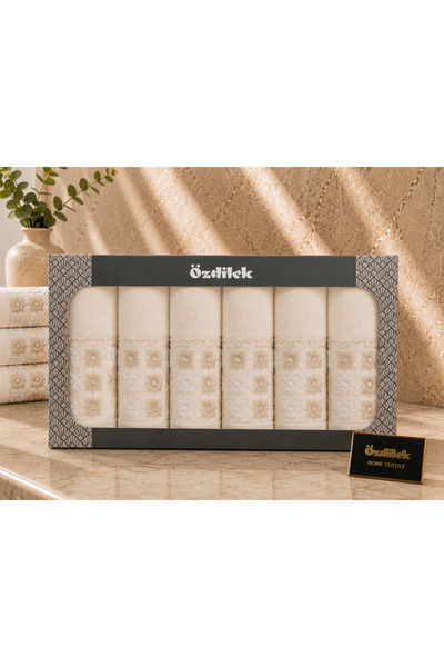 Özdilek Beyza 6-Piece Boxed Towel Set