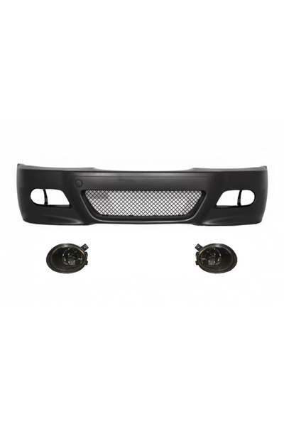 tuningset Предна броня с фарове за мъгла, опушена, подходяща за BMW Серия 3 E...