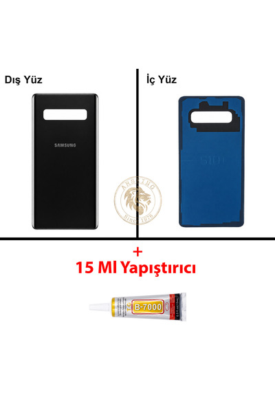ARSKİNG Samsung Galaxy S10 Plus Seramik Siyah Renk Uyumlu Arka Kapak + B7000 ...