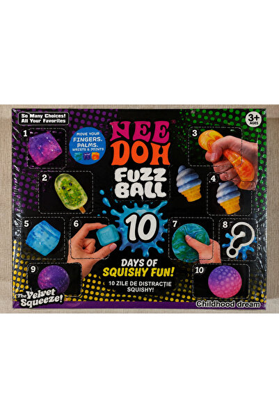 GeoMateX Calendar Advent NeeDoh 10 Piese Surpriză Jucării Senzoriale