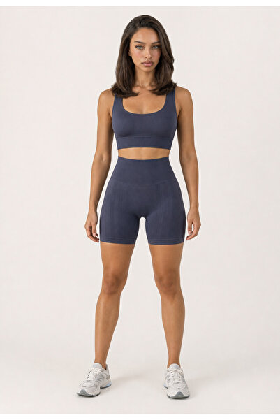Formactive U-Neck Bustier and Push up Shorts Sport Leggings Set - Smoked / 19...