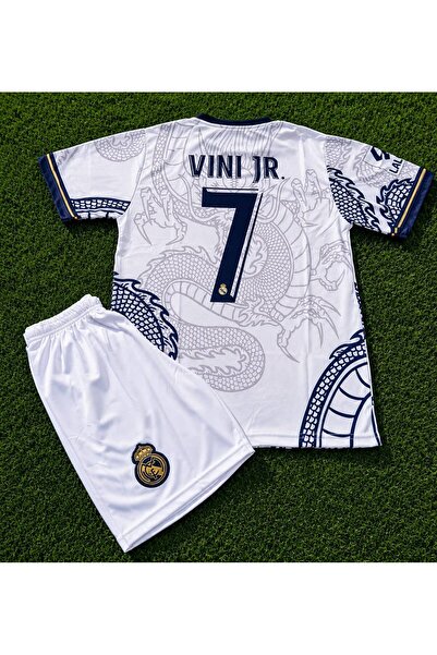 MONTENERO Real Madridd Beyaz Dragon Özel Tasarım VİNİ JR. Çocuk Forması