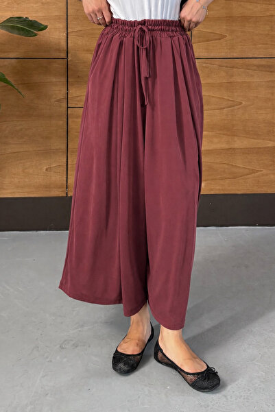 Miss Allos Women's Loose-Fit Flowy Modal Fabric Skirt-Looking Pants