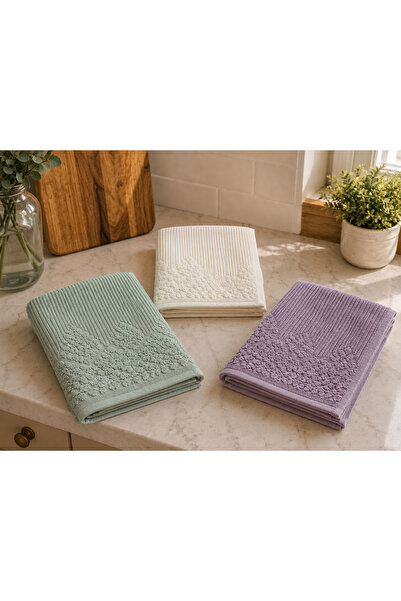 GONCA Renkli Mutfak Havlusu 30x50 cm 3’lü Set %100 Pamuk