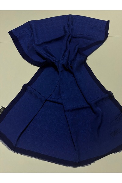 ipekevi Four Seasons Monogram Shawl Midnight Blue